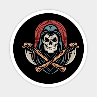 American Traditional Grim Reaper Tattoo Magnet
